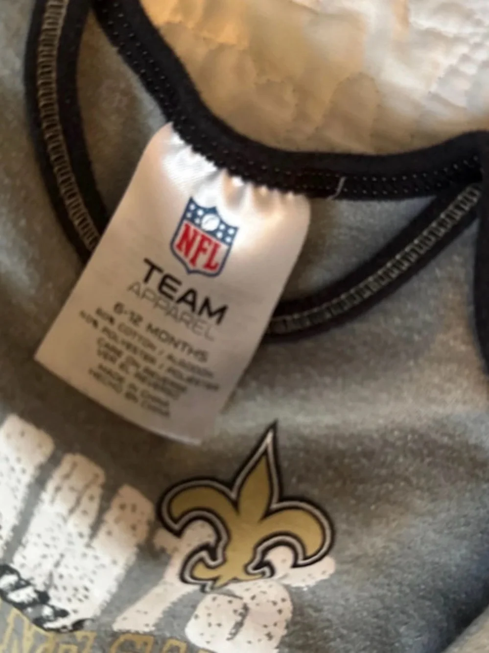 NFL New Orleans Saints Baby Bodysuit Set - Black and Gray